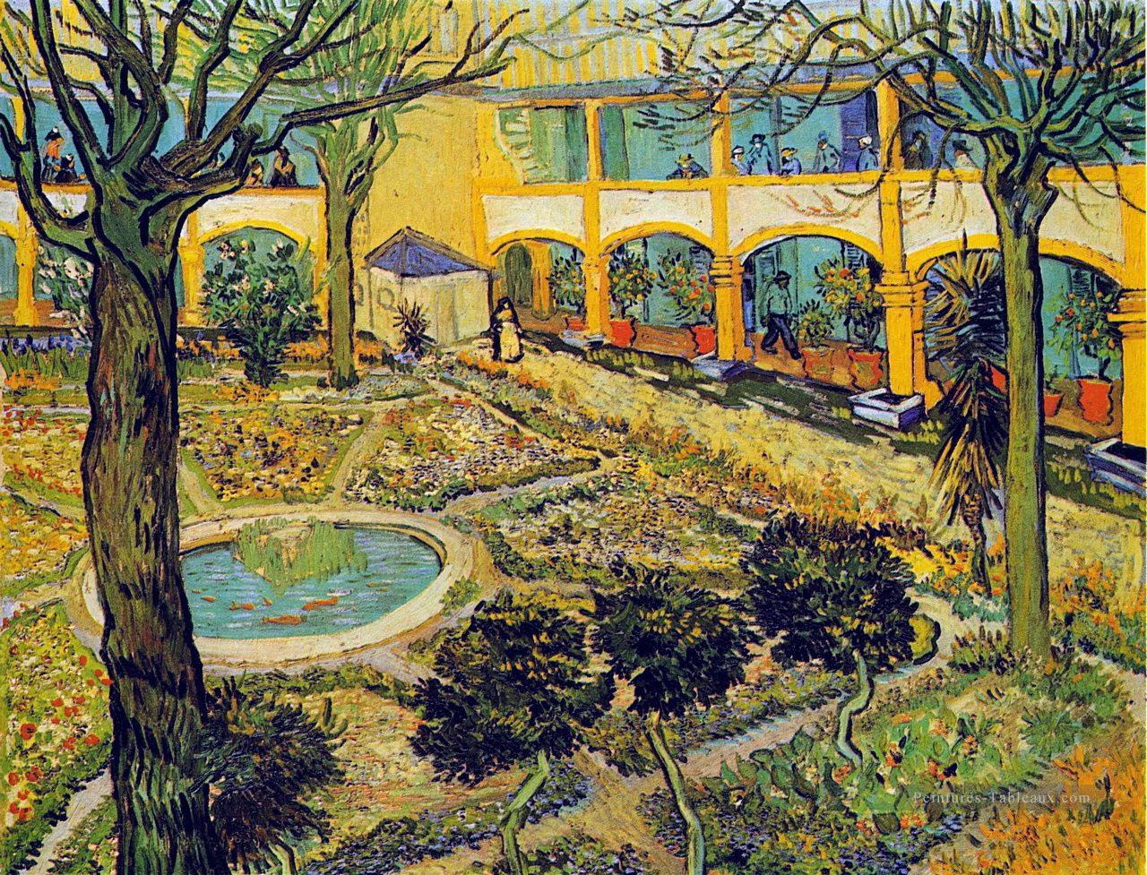 La cour de l’hôpital d’Arles Vincent van Gogh Peintures à l'huile